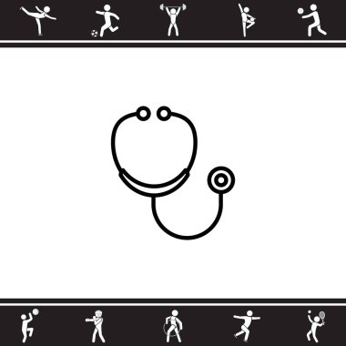 stetoskop düz simgesi