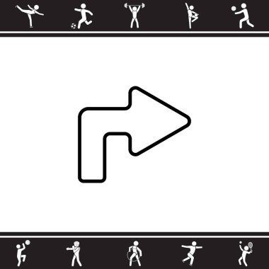 Ok sağ dönüm düz simgesi 