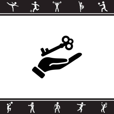 Anahtar elinde düz simgesi