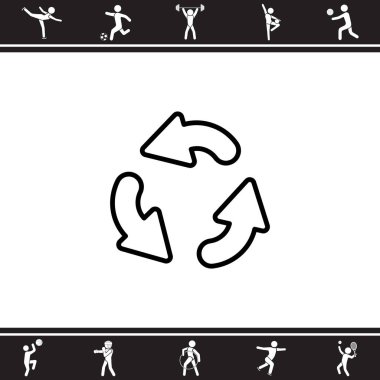 dairesel oklar düz simgesi