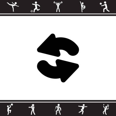 dairesel oklar düz simgesi