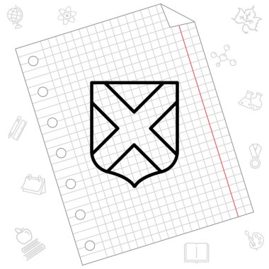 satırı simgesi. Kalkan.