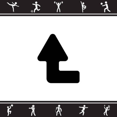 Sol yukarı ok düz simgesi