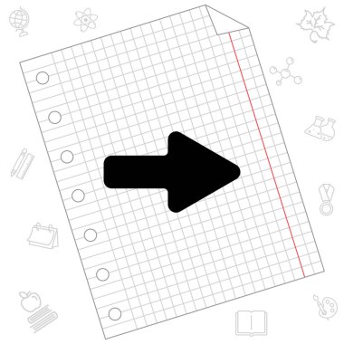 düz simgesini sağ ok