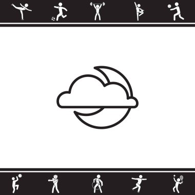 Bulut ve ay web simgesi 