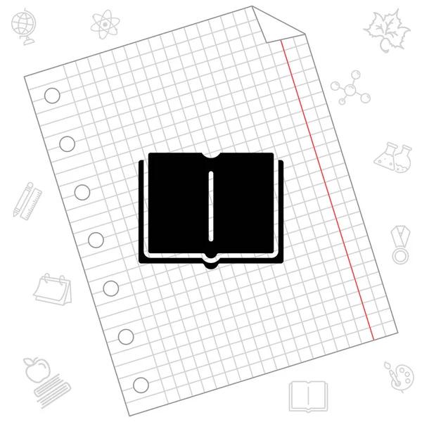 Abrir icono de línea de libro — Vector de stock