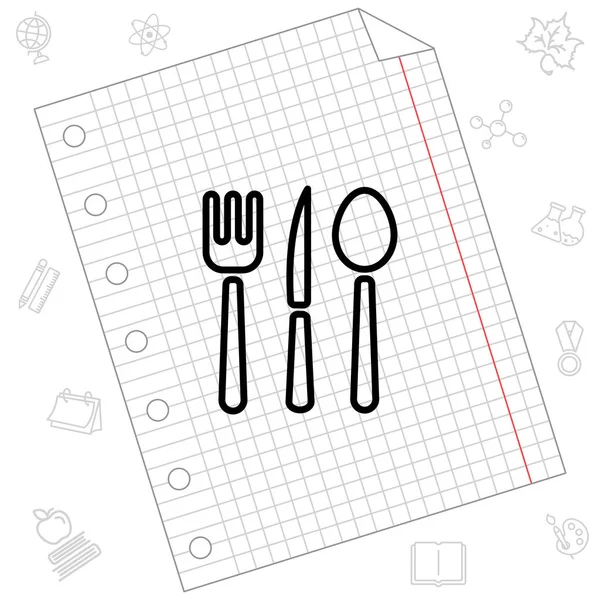 Spoon, fork and knife web icon — Stock Vector