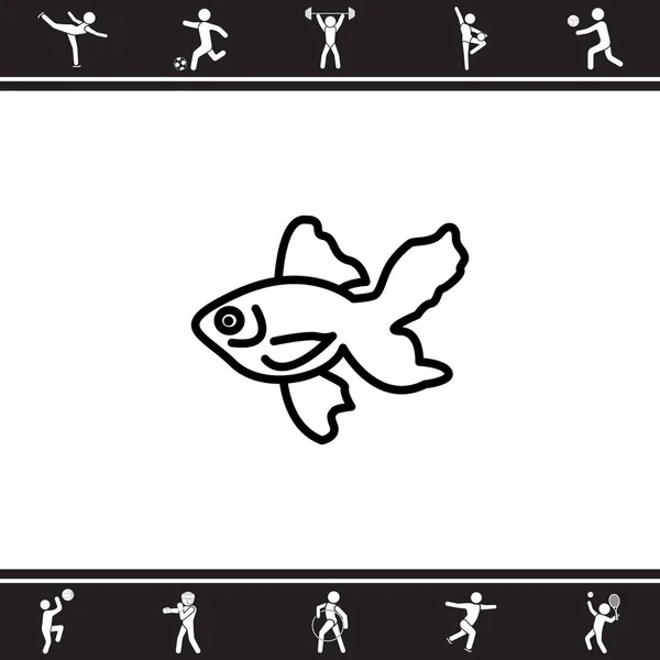 Icono de oro pescado — Vector de stock