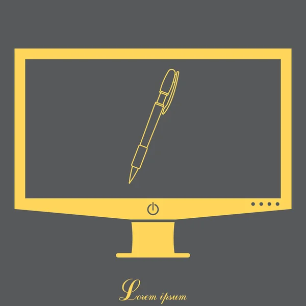 Icono de línea de bolígrafo — Vector de stock