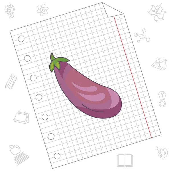 Illustration. Aubergine, aubergine — Image vectorielle