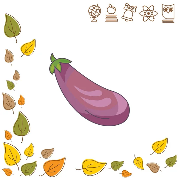 Illustration. Aubergine, aubergine — Image vectorielle