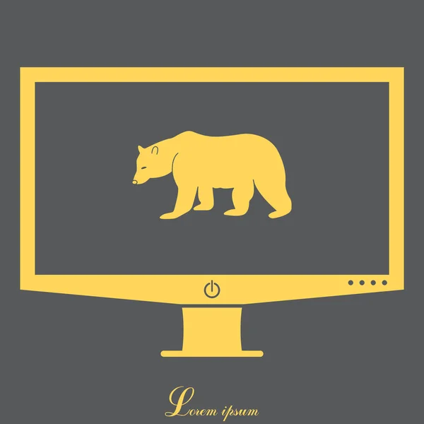 Bear walking symbol — Stock Vector