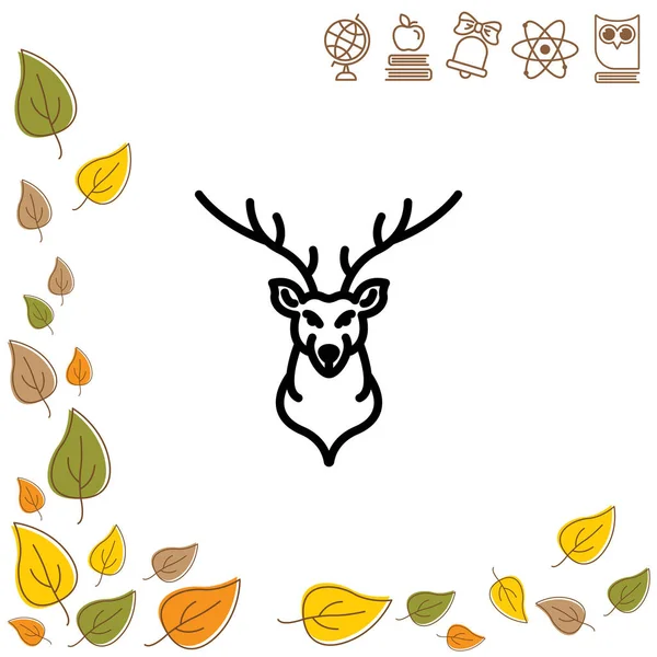 Icône web cerf — Image vectorielle