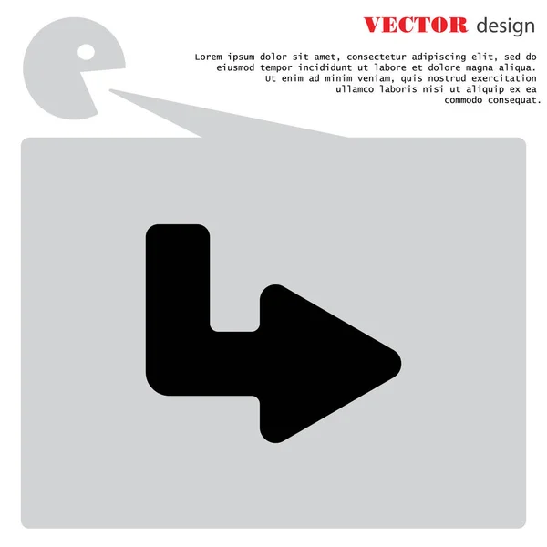 Flèche droite icône plate — Image vectorielle