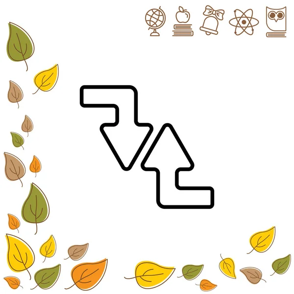 Oklar aşağı ve yukarı düz simgesi