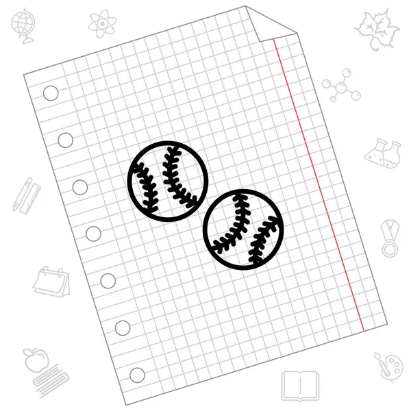 Icône web baseball — Image vectorielle