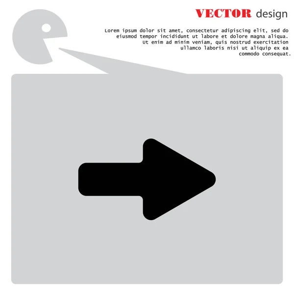 Flecha derecha icono plano — Vector de stock