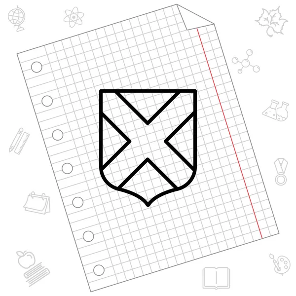 satırı simgesi. Kalkan.