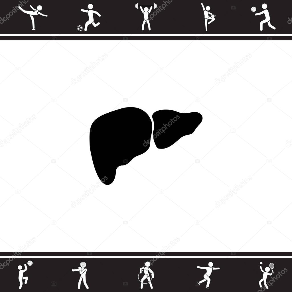 Human liver icon, vector illustration