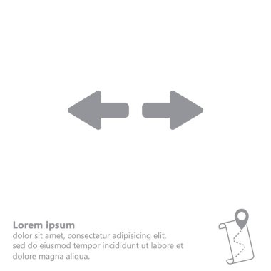 düz simgesine sol ve sağ ok