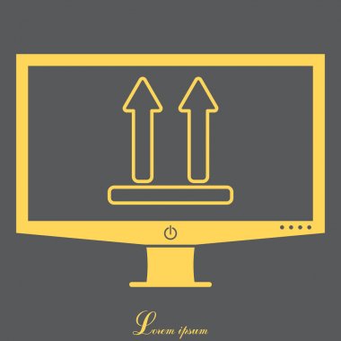 Yan yukarı işareti satırı simgesi