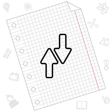 yukarı ve aşağı okları düz simgesi