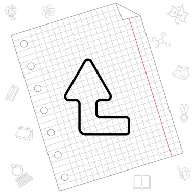 Sol yukarı ok düz simgesi