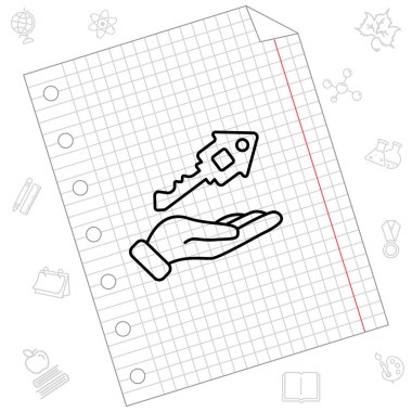 Anahtar elinde düz simgesi