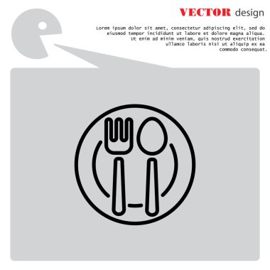 kaşık ve çatal plaka üzerinde