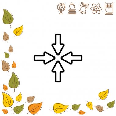 dört ok düz simgesi