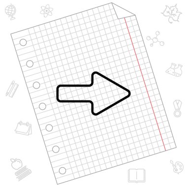 düz simgesini sağ ok