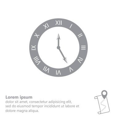 Romen rakamları ile saat simgesi