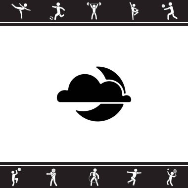 Bulut ve ay web simgesi 