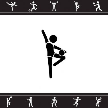 Jimnastikçi düz simgesi.