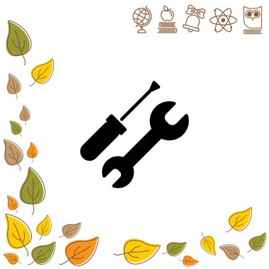 İngiliz anahtarı ve tornavida simgesi