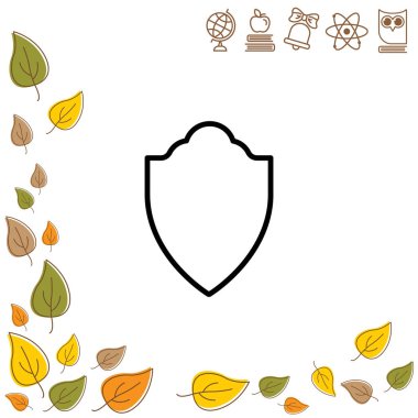 satırı simgesi. Kalkan.