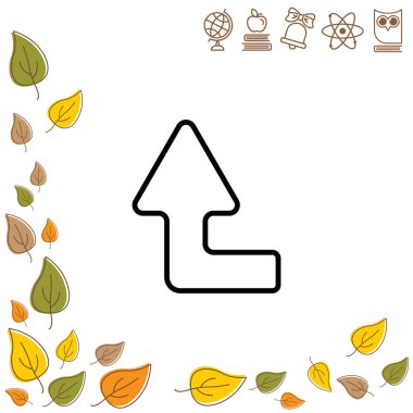 Sol yukarı ok düz simgesi