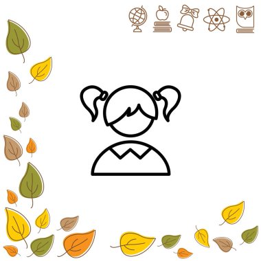 Kafa kuyrukları ile kız öğrenci