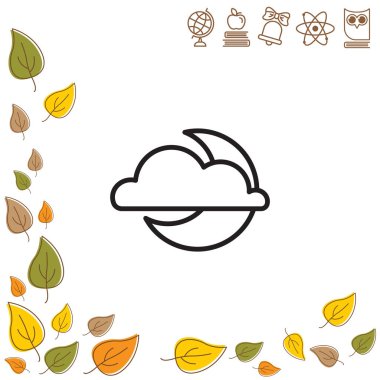 Bulut ve ay web simgesi 