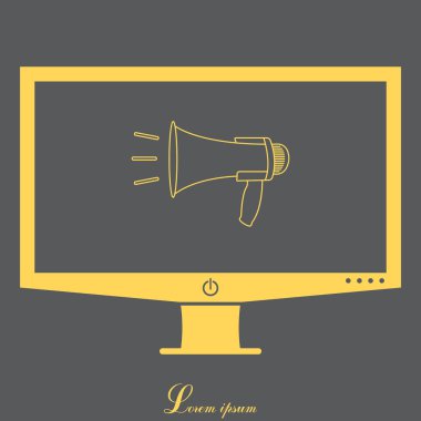 Megafon düz simgesi