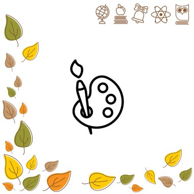 Boyalı ve fırça simgeli palet