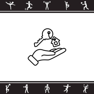 Anahtar elinde düz simgesi