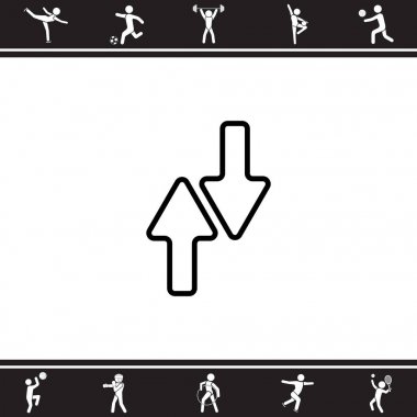 yukarı ve aşağı okları düz simgesi