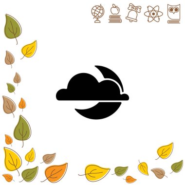Bulut ve ay web simgesi 