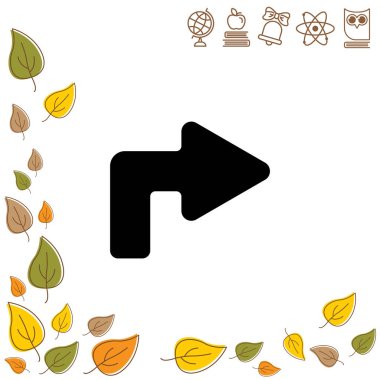 Ok sağ dönüm düz simgesi 