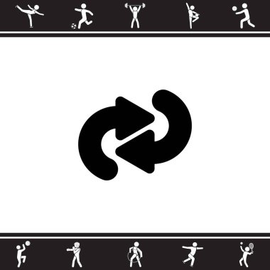 dairesel oklar düz simgesi