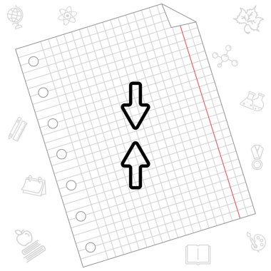 yukarı ve aşağı okları düz simgesi