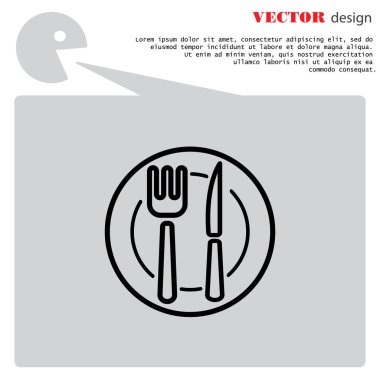 Tabak, çatal ve bıçak.