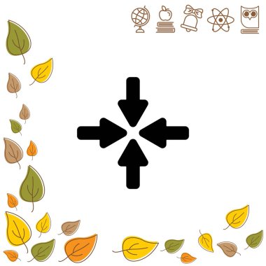 dört ok düz simgesi