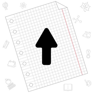 Düz simgesi yukarı yön ok